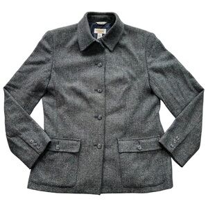 Talbots~ Womens Blazer Jacket 5 Button Front~ Navy/Gray Size 8~ Pockets